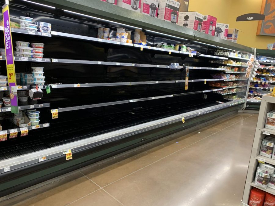 The+eggs+and+dairy+shelves+of+the+Firestone+King+Soopers%2C+my+workplace+and+possibly+your+grocery+store%2C+taken+on+April+22.+Shelves+at+stores+are+still+empty+more+than+a+month+after+the+pandemic+started.+Im+here+to+explain+what+is+going+on+with+our+inventory+and+when+will+the+shelves+will+be+full+again.