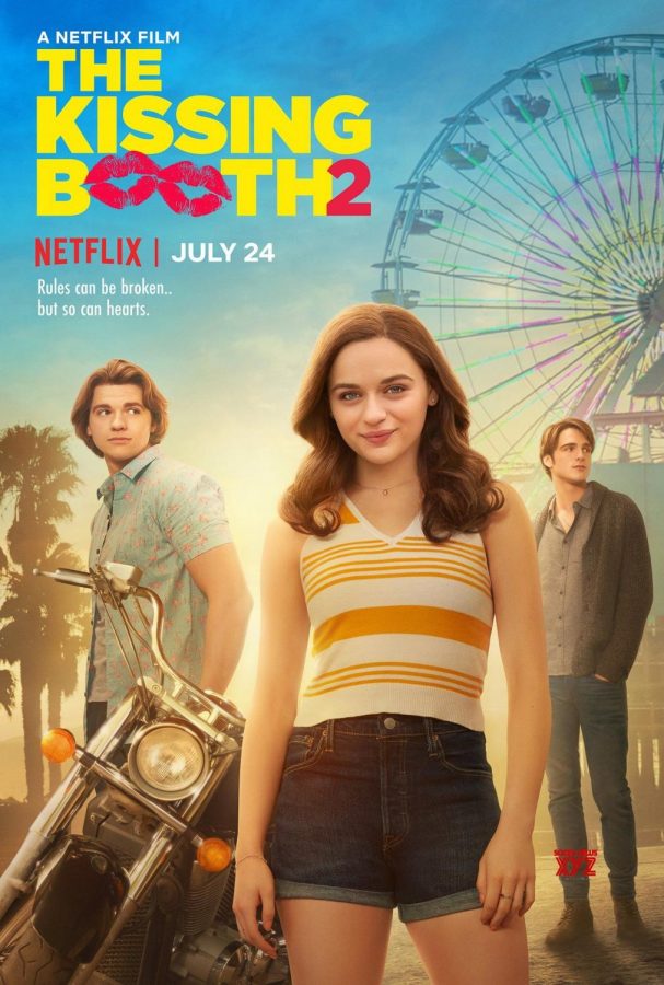 This is the official poster for The Kissing Booth 2, designed by Netflix. This movie stars the talentes of Joey King, Jacob Elordi, and Taylor Zakhar Perez.