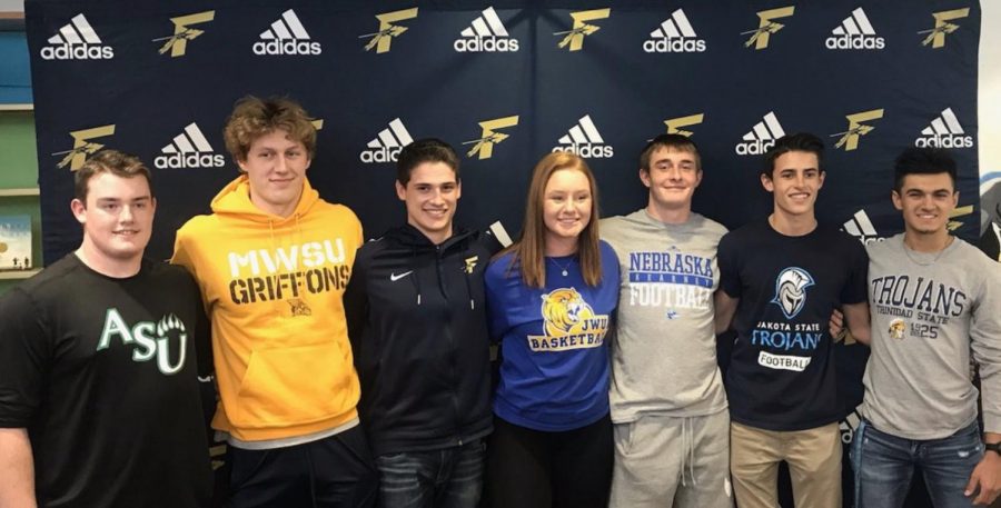 FHS Seniors praised for their outstanding athletic performance as they sign off on their post-secondary plans. 