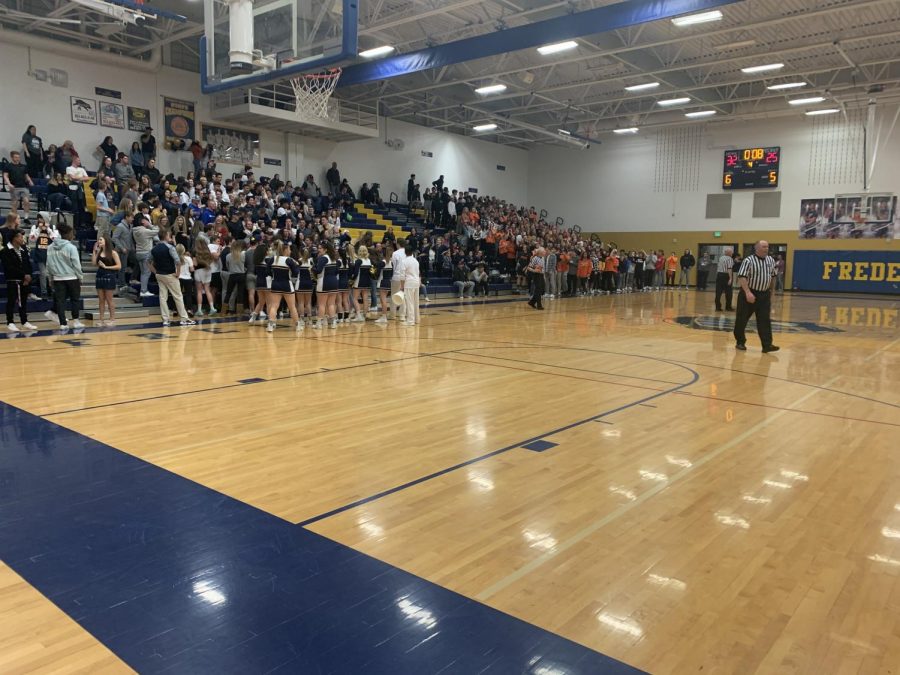 At Frederick High Schools last home regular-season basketball game on February 21, An Erie student rushed the court and flipped off the crowd and ran out the door.