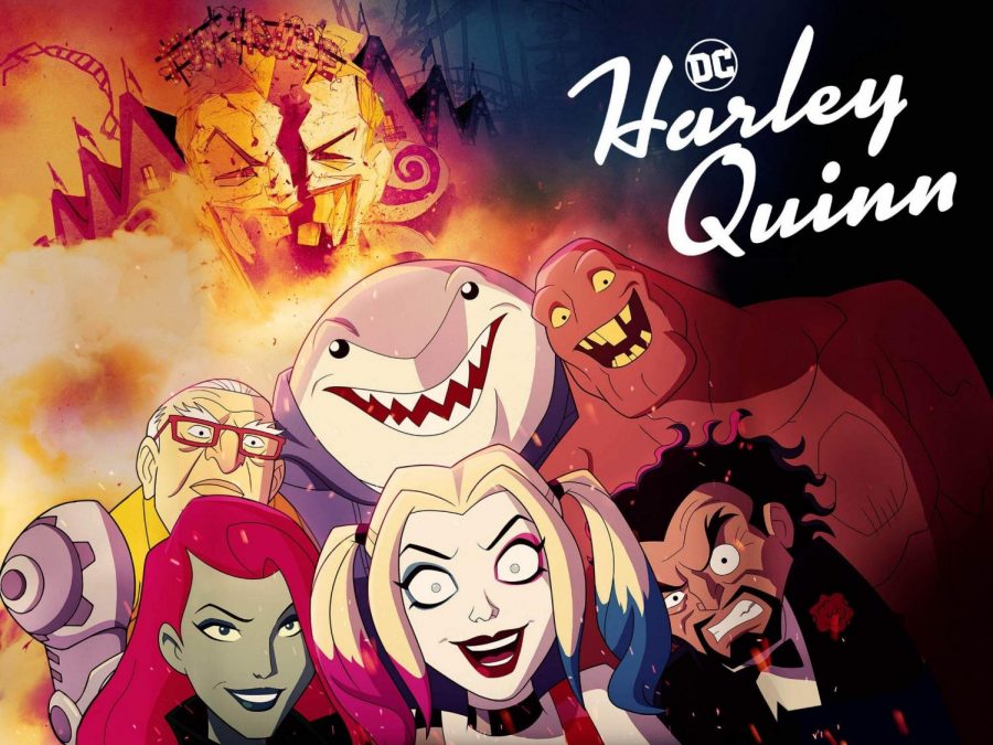 Harley+Quinn+posing+with+her+crew+Poison+Ivy%2C+Dr.+Psycho%2C+Sy+Borgman%2C+King+Shark%2C+and+Clayface.+Season+two+premiered+on+April+3rd%2C+2020+but+has+been+gaining+attention+since+its+recent+switch+from+DC+Universe+to+HBO+Max.+Even+celebrity+fan+James+Gunn+recently+tweeted%2C+%E2%80%9CEveryone+watch+Harley+Quinn+on+%40hbomax+and+help+them+get+a+well-deserved+season+three%21%E2%80%9D