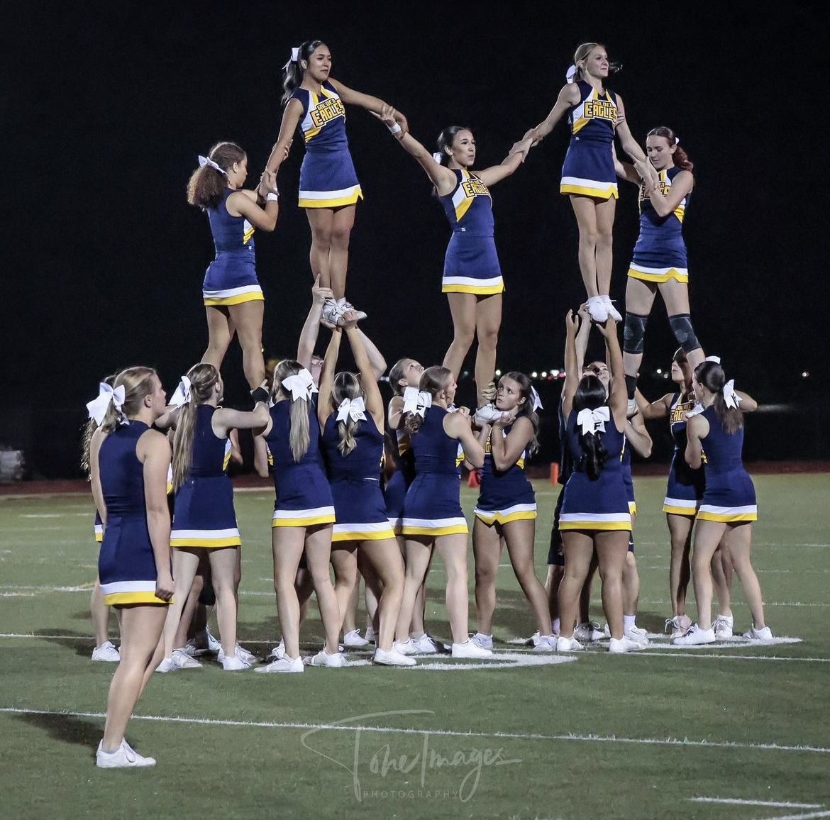 The Frederick cheer teams performance during the halftime did not let fans down