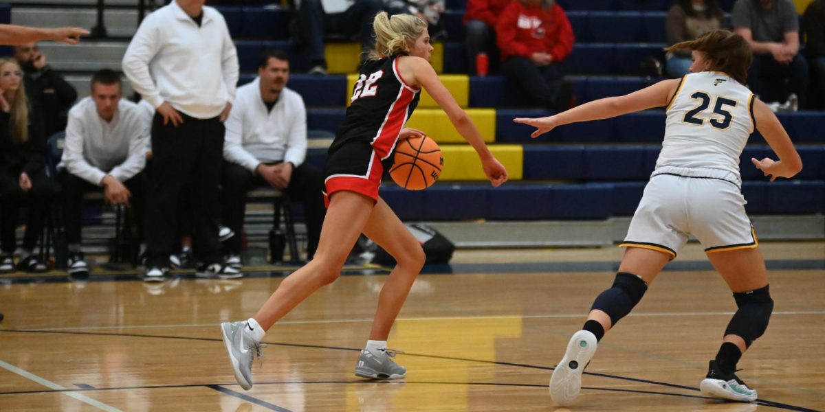 Loveland 22 vs. Frederick 25. Number 22 was the lead point scorer for Loveland, but she was still not a match for the Frederick defense. Zoe Wittler, senior, noted how the “defense was really good, specifically our energy and intensity, and I thought we shared the ball well, getting easy hits [and] making easy points.” 