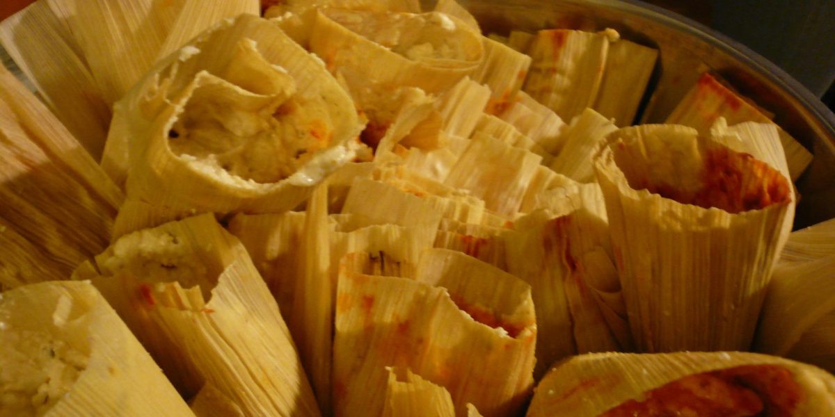 A steamer of Christmas tamales. The Christmas holidays for Mexicans and those of Mexican heritage celebrate with traditional foods such as tamales and pozole. (Robert Vacapinta/Flickr)