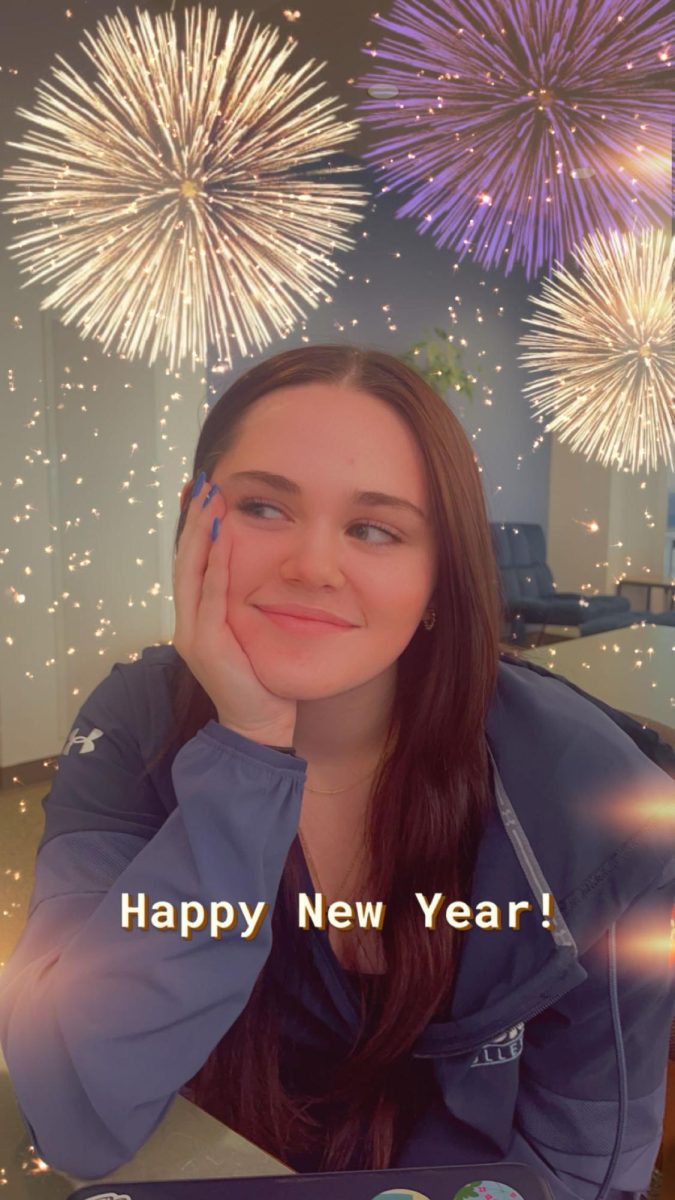 Mackenzie Smotts using a Snapchat filter to celebrate the New Year. Being able to set a New Year’s resolution can be extremely hard, but why is that? 