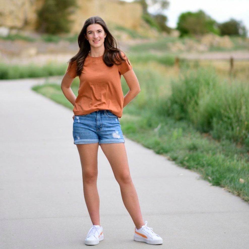 Kate Griener poses for her senior photos in St Vrain. Kate has been a stand out student at Frederick since her freshman year, participating in several AP classes, sports, and being a leader everywhere she goes. (Courtesy of Kate Griener)