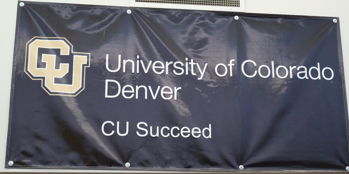 A banner promoting the CU Succeed program hangs in the Frederick hallways.