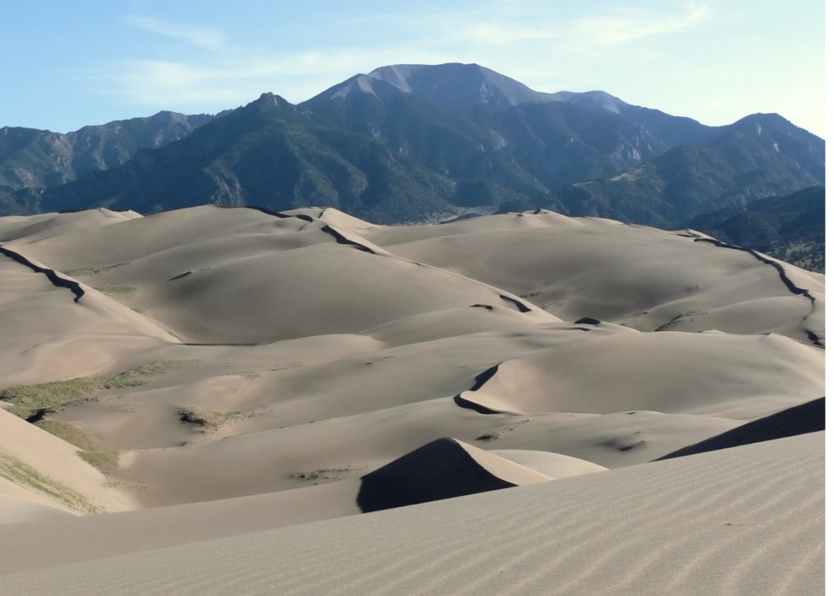This is the Great sand dunes, the largest sand dune in the United States and is a very popular tourist destination.
