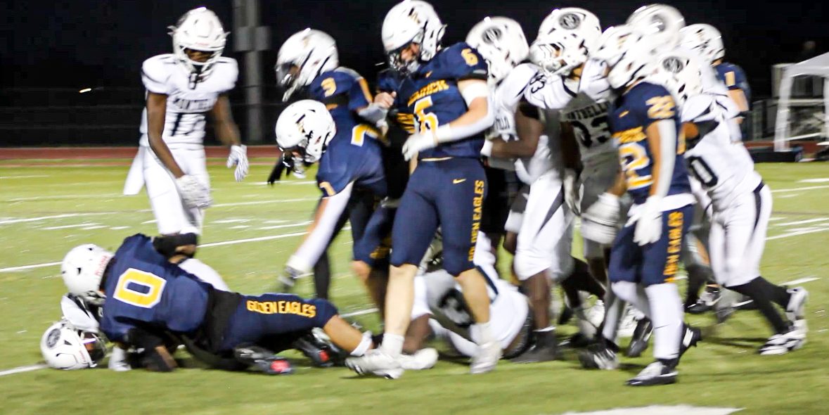Frederick kept their winning streak after playing against Montebello High School for the homecoming game on Friday. The Golden Eagles scored 42 points, while Montebello scored 21 points. The Golden Eagles are on a winning streak, and hope to keep it up. 