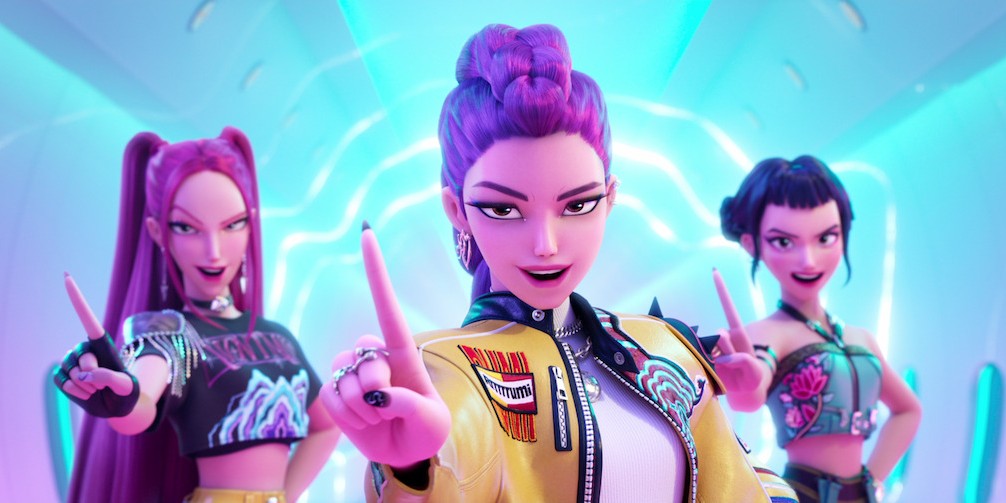 The members of HUNTR/X—Mira, Rumi, and Zoey—playfully tease a plane full of demons before slaying them in the first scene of K-Pop Demon Hunters. This animated film has taken summer by storm, becoming the most watched film on Netflix of all time and seeing several of its songs making it on the Billboard Hot 100. A film doesn't make an impact like that without being excellent, and K-pop Demon Hunters delivers on all levels. (Netflix)